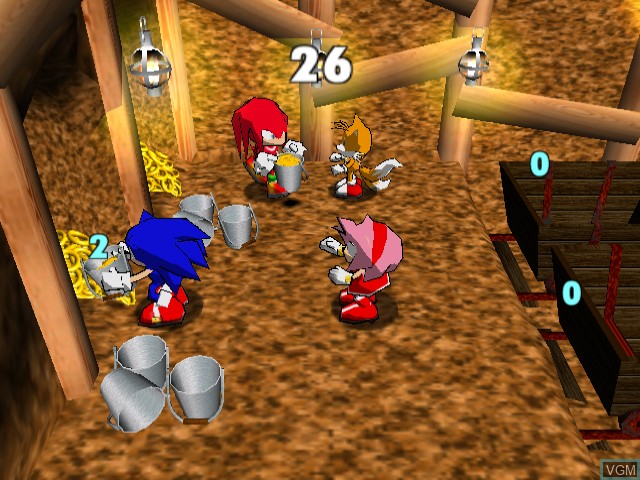 In-game screen of the game Sonic Shuffle on Sega Dreamcast