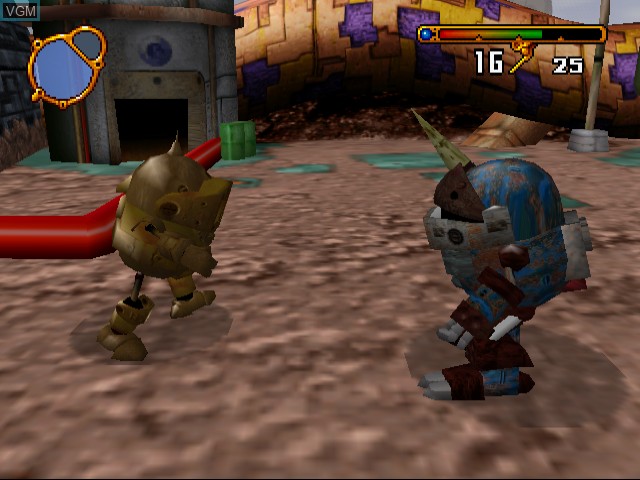 In-game screen of the game Elemental Gimmick Gear on Sega Dreamcast