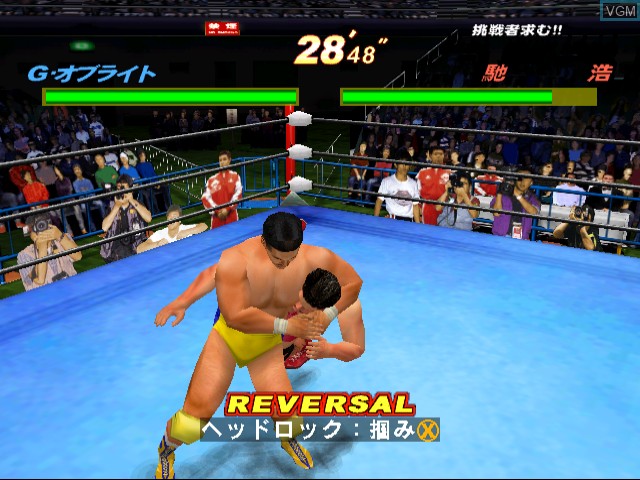 In-game screen of the game Giant Gram - All Japan ProWrestling 2 on Sega Dreamcast