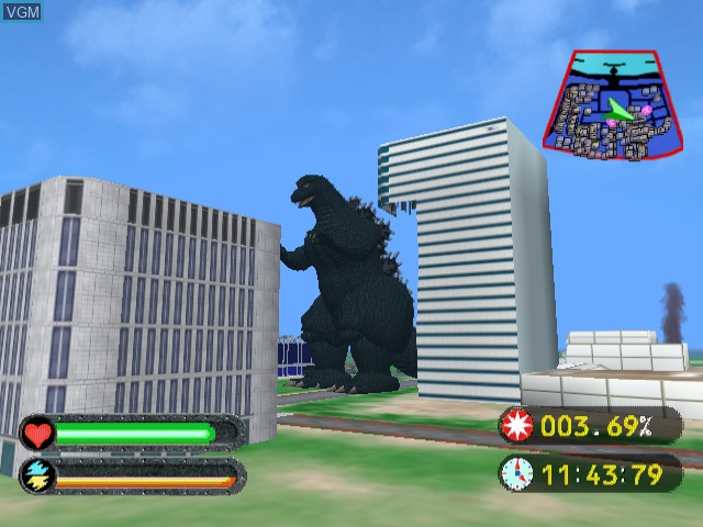 In-game screen of the game Godzilla Generations on Sega Dreamcast