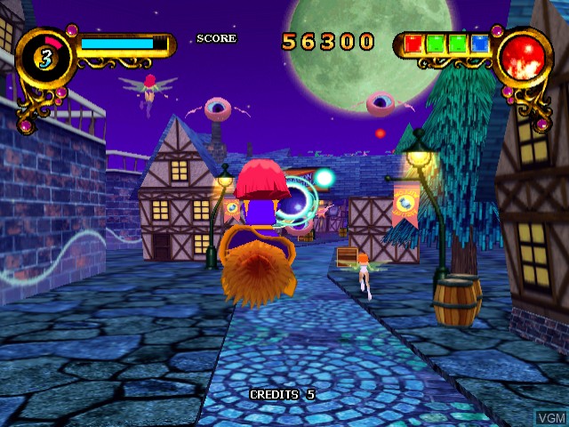 In-game screen of the game Rainbow Cotton on Sega Dreamcast