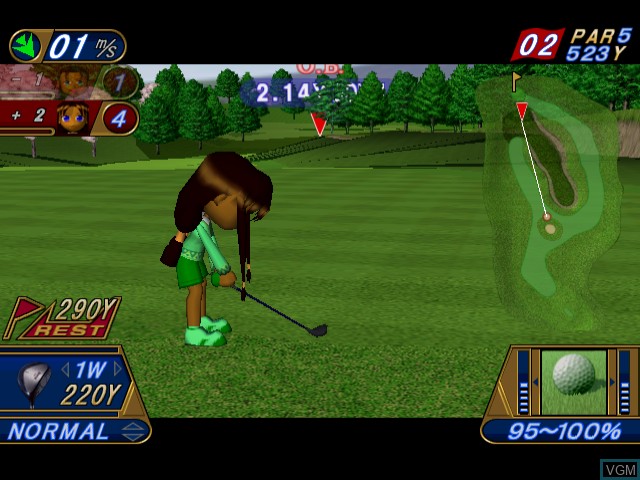 In-game screen of the game Golf Shiyouyo 2 - Aratanaru Chousen on Sega Dreamcast