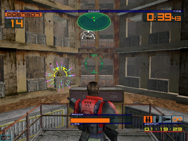 In-game screen of the game OutTrigger - International Counter Terrorism Special Force on Sega Dreamcast