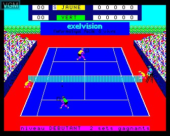 In-game screen of the game Tennis on Exelvision EXL 100