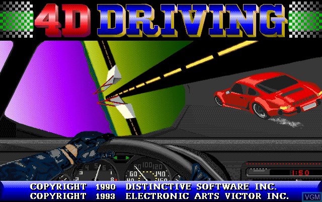 Title screen of the game 4D Driving on Fujitsu FM Towns