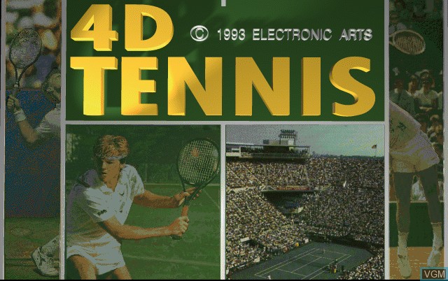 Title screen of the game 4D Tennis on Fujitsu FM Towns