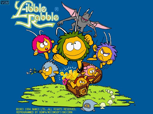 Title screen of the game Libble Rabble on Fujitsu FM Towns
