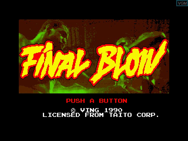 Title screen of the game Final Blow on Fujitsu FM Towns