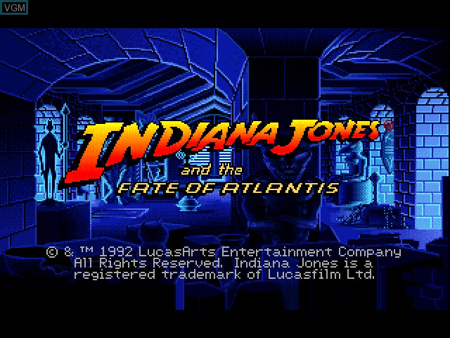 Title screen of the game Indiana Jones and the Fate of Atlantis on Fujitsu FM Towns