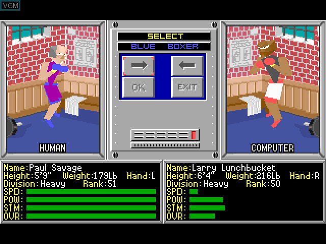 Menu screen of the game 4D Boxing on Fujitsu FM Towns