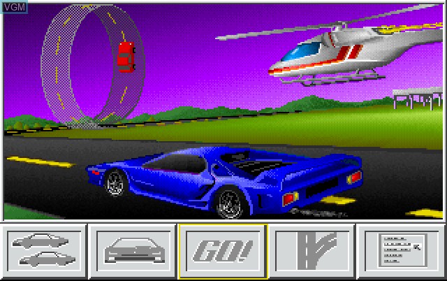 Menu screen of the game 4D Driving on Fujitsu FM Towns