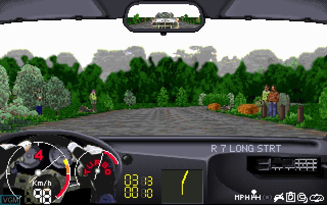 In-game screen of the game Network Q RAC Rally on Fujitsu FM Towns