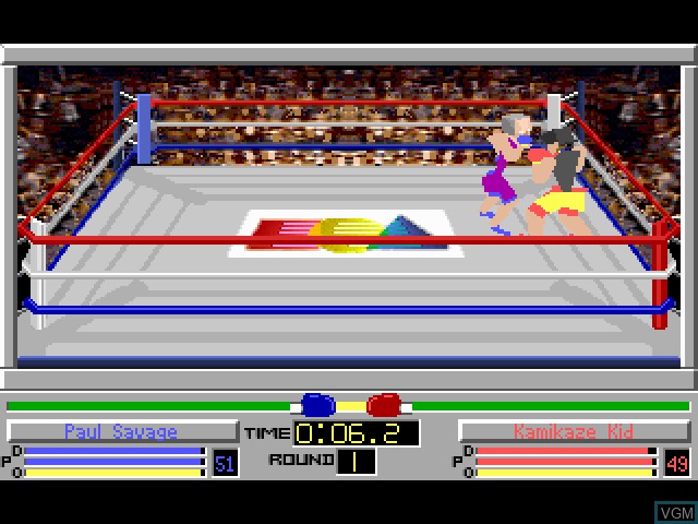 In-game screen of the game 4D Boxing on Fujitsu FM Towns