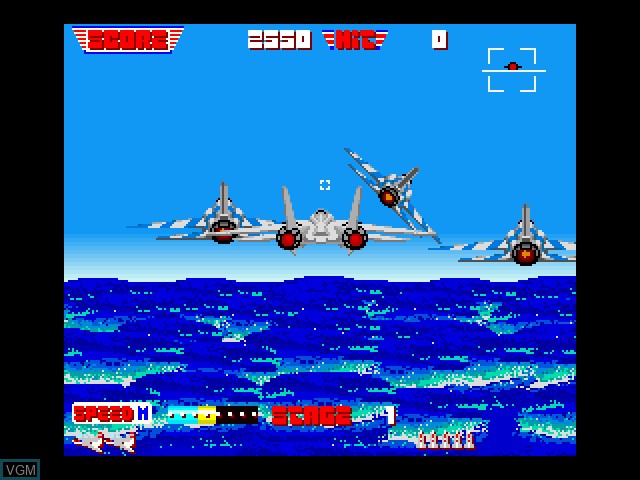 In-game screen of the game After Burner on Fujitsu FM Towns