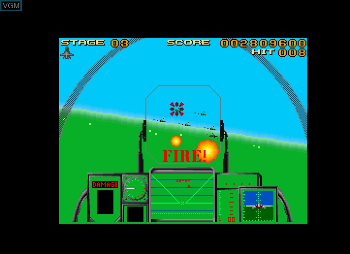 In-game screen of the game After Burner III on Fujitsu FM Towns