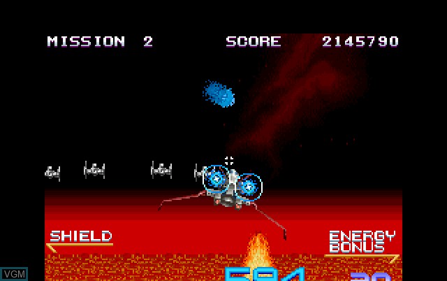In-game screen of the game Galaxy Force II on Fujitsu FM Towns
