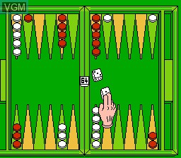 In-game screen of the game Backgammon on Nintendo Famicom Disk
