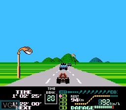 In-game screen of the game Famicom Grand Prix II - 3D Hot Rally on Nintendo Famicom Disk