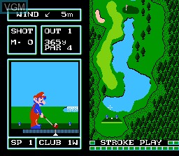 In-game screen of the game Family Computer - Golf Japan Course on Nintendo Famicom Disk