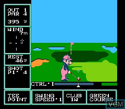 In-game screen of the game Family Computer - Golf U.S. Course on Nintendo Famicom Disk