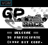 Title screen of the game GP Race on Bit Corporation Gamate