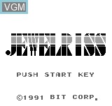Title screen of the game Jewelriss on Bit Corporation Gamate