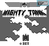 Title screen of the game Mighty Tank on Bit Corporation Gamate