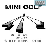 Title screen of the game Mini Golf on Bit Corporation Gamate