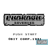 Title screen of the game Pharaoh Revenger on Bit Corporation Gamate