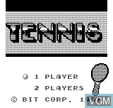 Title screen of the game Tennis on Bit Corporation Gamate
