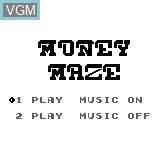 Menu screen of the game Money Maze on Bit Corporation Gamate