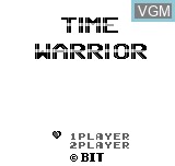 Menu screen of the game Time Warrior on Bit Corporation Gamate