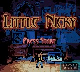 Title screen of the game Little Nicky on Nintendo Game Boy Color