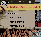 Title screen of the game Lucky Luke - Desperado Train on Nintendo Game Boy Color