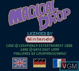 Title screen of the game Magical Drop on Nintendo Game Boy Color