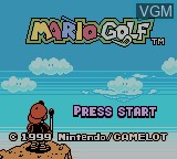 Title screen of the game Mario Golf on Nintendo Game Boy Color