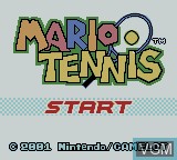 Title screen of the game Mario Tennis on Nintendo Game Boy Color