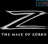 Title screen of the game Mask of Zorro, The on Nintendo Game Boy Color