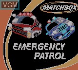 Title screen of the game Matchbox Emergency Patrol on Nintendo Game Boy Color