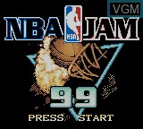 Title screen of the game NBA Jam 99 on Nintendo Game Boy Color