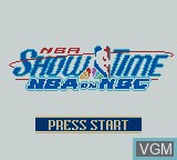 Title screen of the game NBA Showtime - NBA on NBC on Nintendo Game Boy Color