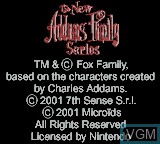 Title screen of the game New Addams Family Series, The on Nintendo Game Boy Color
