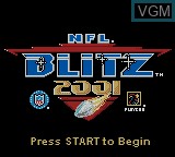 Title screen of the game NFL Blitz 2001 on Nintendo Game Boy Color