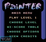 Title screen of the game Painter on Nintendo Game Boy Color