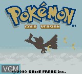 Title screen of the game Pokemon Gold Version on Nintendo Game Boy Color