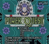 Title screen of the game Power Quest on Nintendo Game Boy Color