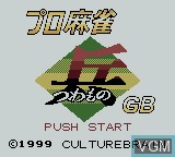 Title screen of the game Pro Mahjong Tsuwamono GB on Nintendo Game Boy Color