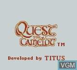 Title screen of the game Quest for Camelot on Nintendo Game Boy Color