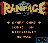 Title screen of the game Rampage - World Tour on Nintendo Game Boy Color