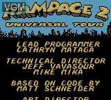 Title screen of the game Rampage 2 - Universal Tour on Nintendo Game Boy Color